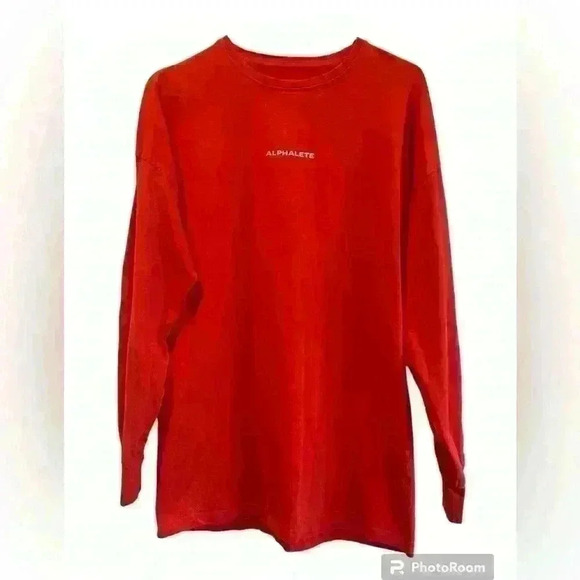 Alphalete Performance Long Sleeve Tee Size Small Red - Picture 1 of 6